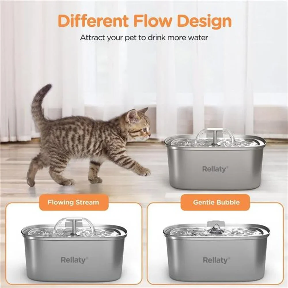Cat Water Fountain -Automatic Pet Dog Water Dispenser with 4 Replacement Filters